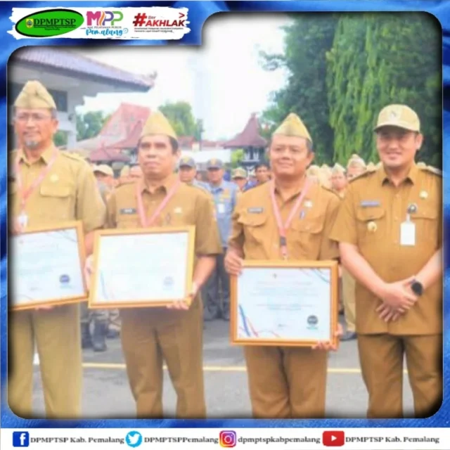 DPMPTSP Kabupaten Pemalang mendapatkan penghargaan dari Ombudsman RI terkait Kepatuhan Pelayanan Publik Tahun 2024 dengan predikat Zona Hijau (Kualitas Tertinggi). Nilai : 98.24